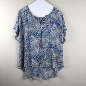 Cato Split Neck Paisley tunic Size 26/28
